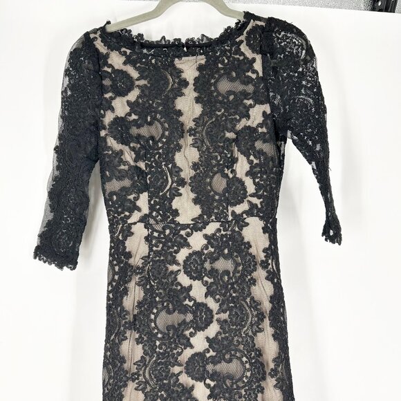 Alice + Olivia Jae Black Lace Open Back Maxi Gown - Picture 5 of 13